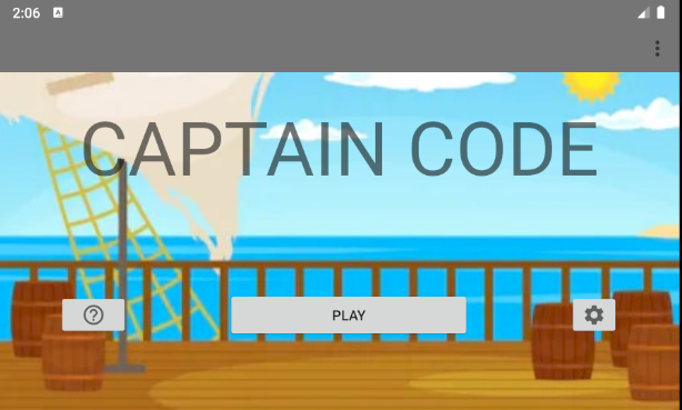 ‘Captain Code Launch Screen’